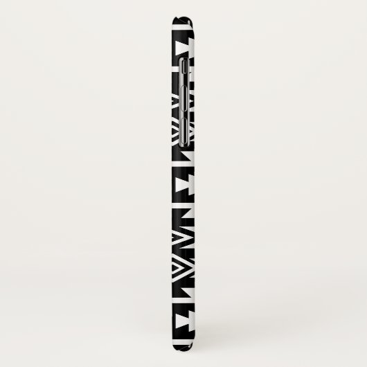 Aztec stileerde Groot Patroon II Wit op Zwarte Case-Mate iPhone Case (Achterkant/links)