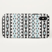 Aztec stileerde Groot Patroon II Zwart Blauw Wit Case-Mate iPhone Case (Achterkant (horizontaal))