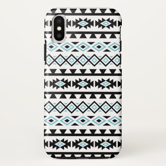 Aztec stileerde Groot Patroon II Zwart Blauw Wit Case-Mate iPhone Case (Achterkant)