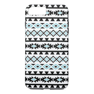 Aztec stileerde Groot Patroon II Zwart Blauw Wit iPhone 8/7 Plus Hoesje
