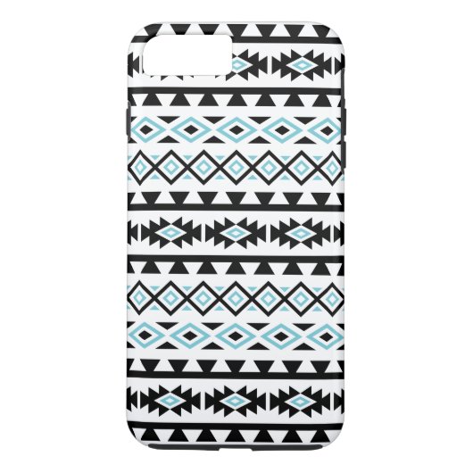Aztec stileerde Groot Patroon II Zwart Blauw Wit Case-Mate iPhone Case (Achterkant)
