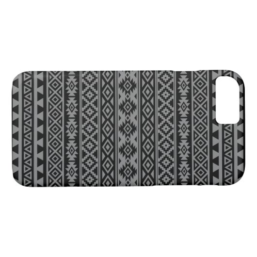 Aztec stileerde Patroon Zwarte & Grijze I Case-Mate iPhone Case (Achterkant (Horizontaal))