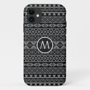 Aztec stileerde Ptn Blk & Grijze Case-Mate iPhone Case