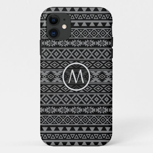 Aztec stileerde Ptn Blk & Grijze Case-Mate iPhone Case (Achterkant)