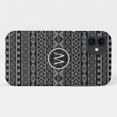 Aztec stileerde Ptn Blk & Grijze Case-Mate iPhone Case (Achterkant (horizontaal))