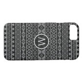 Aztec stileerde Ptn Blk & Grijze Case-Mate iPhone Case (Achterkant (Horizontaal))