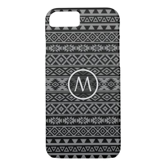 Aztec stileerde Ptn Blk & Grijze Case-Mate iPhone Case (Achterkant)