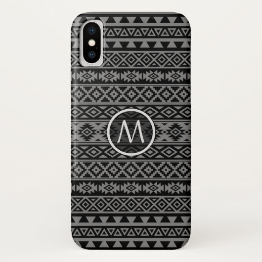 Aztec stileerde Ptn Blk & Grijze Case-Mate iPhone Case (Achterkant)