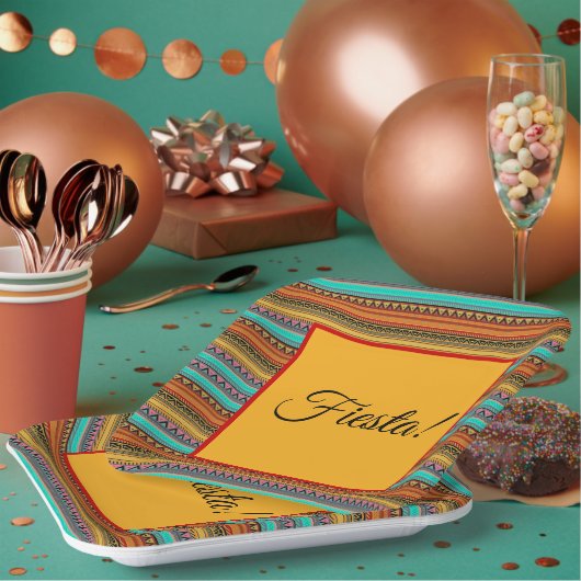 Aztec strees "Fiesta"-borden Papieren Bordje (Multi)