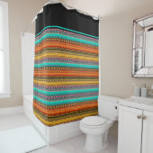 Aztec strepen douchegordijn (In situ)