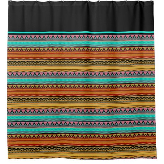 Aztec strepen douchegordijn (Voorkant)