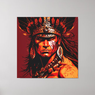 Aztec-strijder, Aztec-cultuur, Mayaanse cultuur Canvas Afdruk