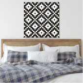 Aztec Style Block Print - Zwart en Crème (Insitu (Slaapkamer))