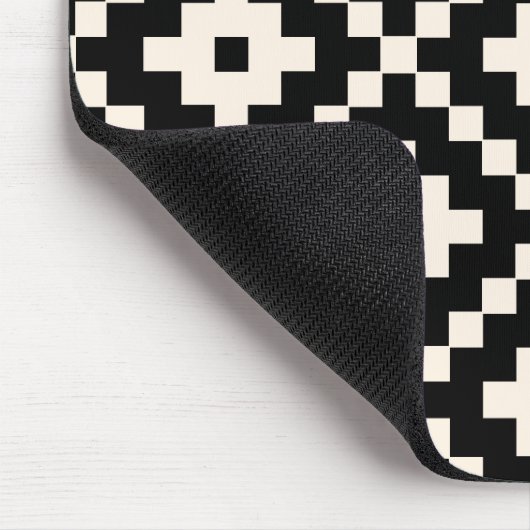 Aztec Style Block Print - zwart en crème Muismat (Hoek)