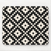 Aztec Style Block Print - zwart en crème Muismat (Voorkant)