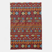 Aztec Style Herhaal PTN - Oranje Geel Rood en Zwar Theedoek (Verticaal)