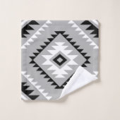 Aztec Style Motif Big Pattern Black White Grey Bad Handdoek (Wasdoekje)