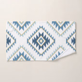 Aztec Style Motif Big Pattern Blues White Gold Bad Handdoek (Handdoek)