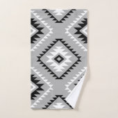 Aztec Style Motif Lg Pattern Black White Grey Handdoek (Handdoek)