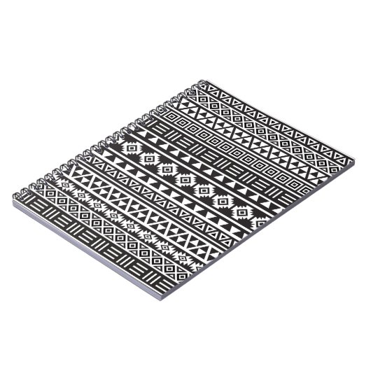 Aztec Style Pattern - Monochrome Notitieboek (Linkerzijde)