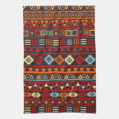 Aztec Style Ptn (v) - Oranje Geel Blauw Rood en Bl Theedoek (Verticaal)