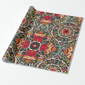 Aztec Style Wrapping Paper Cadeaupapier (Uitgerold)