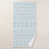 Aztec stylized Pattern Duck Egg Blue & White Badhanddoek (Badhanddoek)
