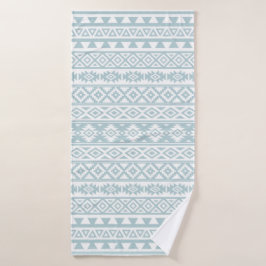 Aztec stylized Pattern Duck Egg Blue & White Badhanddoek