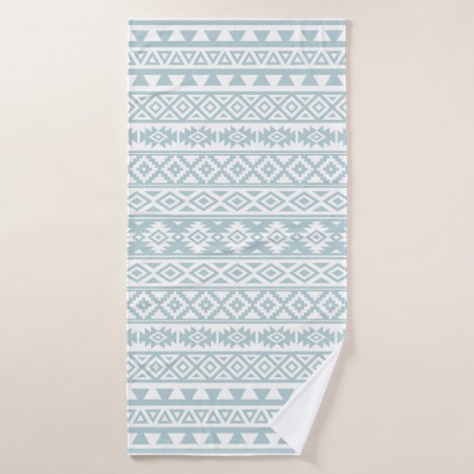 Aztec stylized Pattern Duck Egg Blue & White Badhanddoek (Badhanddoek)