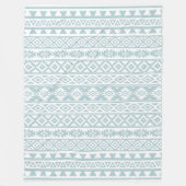 Aztec stylized Pattern Duck Egg Blue & White Fleece Deken (Voorkant)