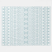 Aztec stylized Pattern Duck Egg Blue & White Fleece Deken (Voorkant (Horizontaal))
