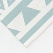 Aztec stylized Pattern Duck Egg Blue & White Fleece Deken (Hoek)