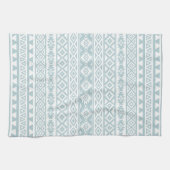 Aztec stylized Pattern Duck Egg Blue & White Theedoek (Horizontaal)