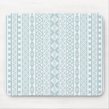 Aztec Stylized (V) Pattern Duck Egg Blue & White