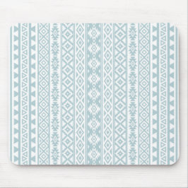 Aztec Stylized (V) Pattern Duck Egg Blue & White Muismat