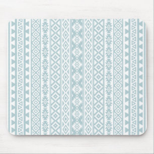 Aztec Stylized (V) Pattern Duck Egg Blue & White Muismat