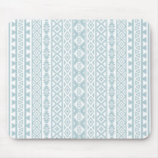 Aztec Stylized (V) Pattern Duck Egg Blue & White Muismat (Voorkant)