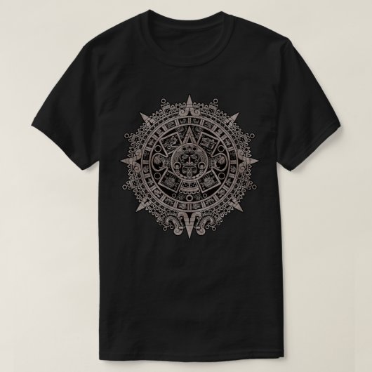Aztec Sun Calendar Aztec Sun Stone Mayan Sun Symbo T-shirt (Design voorkant)