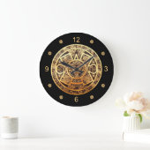 Aztec Sun Calendar ~ Gold & Black ~ Grote Klok (Huis)