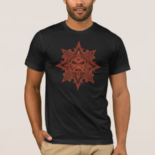 Aztec Sun Mask (donkerrood) T-shirt
