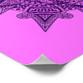 Aztec Sun Mask Paars en Pink Poster (Hoek)