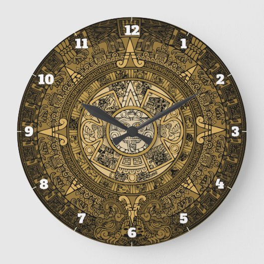 AZTEC SUN STONE KALENDER GOUD SYMBOOL GROTE KLOK (Voorkant)
