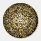 AZTEC SUN STONE KALENDER GOUD SYMBOOL MAGNEET (Voorkant)