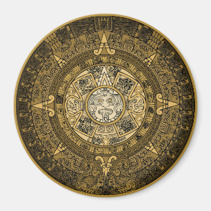 AZTEC SUN STONE KALENDER GOUD SYMBOOL MAGNEET