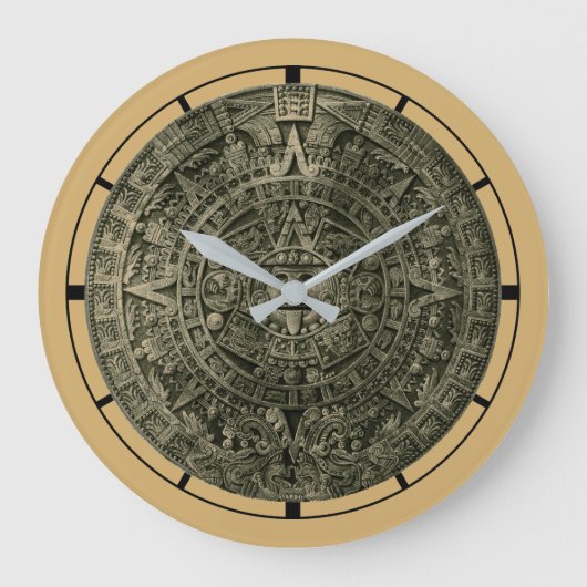 Aztec Sun Stone Zodiac Calendar Grote Klok (Voorkant)