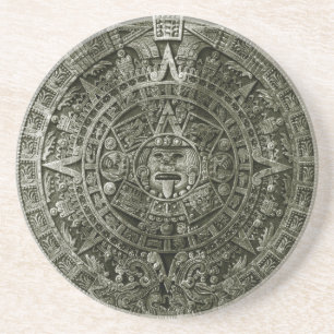 Aztec Sun Stone Zodiac Calendar Zandsteen Onderzetter