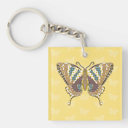Aztec Swallowtail Acryl Sleutelhanger (Voorkant)