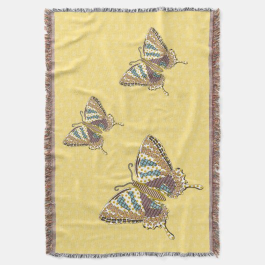 Aztec Swallowtail Gooi Deken (Voorkant Verticaal)