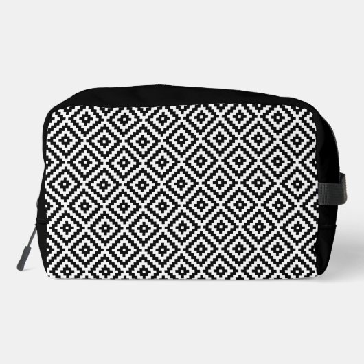 Aztec Symbol Block Pattern BW Toilettasje (Achterkant)