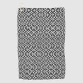 Aztec Symbol Block SML Pattern Black+White A Golfhanddoek (Voorkant)